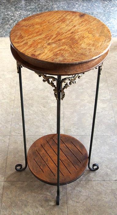 Iron and Wood Plant Stand - 40.00