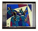Large Jazz Quartet Reverse Print on Glass and Mirror - 350.00
