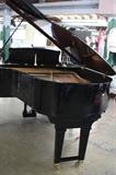 A19#9 Steinway Sons 1918 6’2’’ Grand Piano Model A Hi Gloss Black & Burl Walnut Finish  with working QRS disc player  Minor Knicks Condition of 9/10 #191495