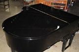 A19#9 Steinway Sons 1918 6’2’’ Grand Piano Model A Hi Gloss Black & Burl Walnut Finish  with working QRS disc player  Minor Knicks Condition of 9/10 #191495