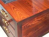 Closeup of wood grain Lillian August office desk