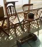 Antique push reel mower