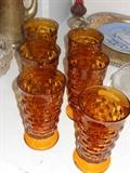 Fostoria Amber footed glasses
