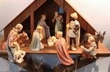 Goebel 10-piece nativity set with wooden crèche