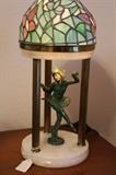 Art Deco style table lamp with stained glass shade