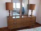 mid century modern triple dresser