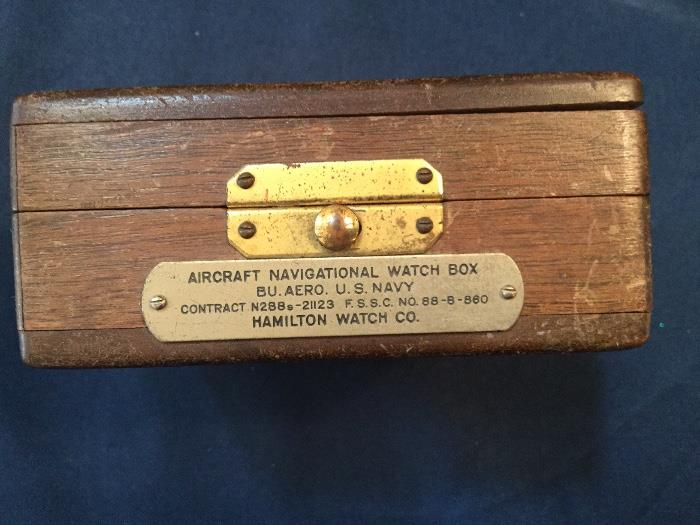 Aircraft Navigational watch box by Hamilton Watch Co.