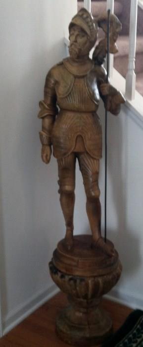 Bois-Guilbert - Terra Cotta statue of knight in armor
