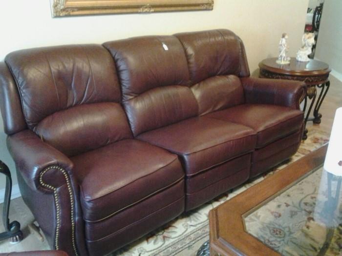 La-Z-Boy Leather sofa with recliner on each end