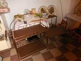 Various Mid Century Shelves, Carts