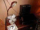 Vintage Fan, Goose Neck Lamp 45's