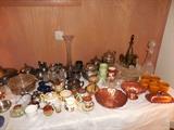 Copper, Various Hand Painted Items.Quadruplate Etched