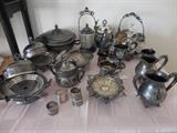 Quadruplate from the 1800's,Shaving Mug/Cup,Butter Dish with insert plate,knife,