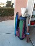Callaway clubs, bag and umbrellas