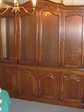 CHINA CABINET TO DINING SET with nothing in it.  THIS IS MADE in 2 PIECES (TOP & BOTTOM).....LIKE NEW CONDITION