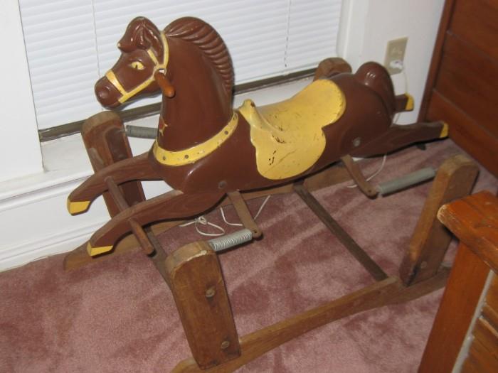 OLD 1950'S ROCKING HORSE