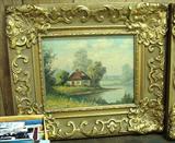 Framed oil on canvas board