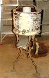 Antique Water Cooler & Dispenser on Cast Iron base stand.