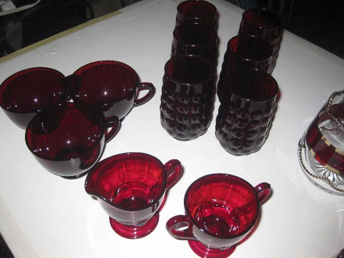 Cranberry glassware