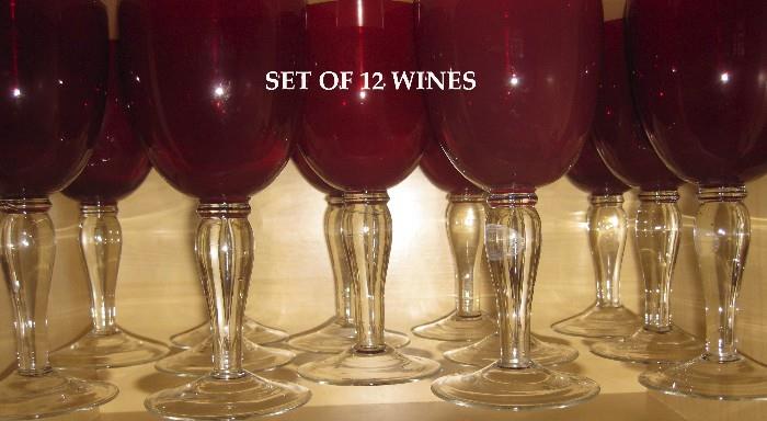 Cranberry/clear stemmed wines
