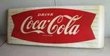 50s Coca Cola Fishtail tin sign 