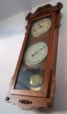 C/1880 Tall New Haven Oak case Regulator, double dial, 30 day with Carved Crest 