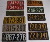 1920s Michigan License Plates - Some Pairs