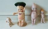 ~ R. John Wright “2000” Kewpie, felt body ~ 3 - C/1950’s Bisque Kewpies 