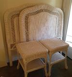 Wicker End Tables and Twin Headboards