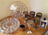 Cut Glass/ Crystal Cake Plates, International Silver Co Goblets