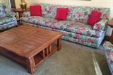 Vintage Sofa, Oak Coffee Table