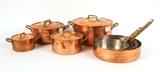 Group of Copper Stock Pots and Sauce Pans, France, 20thC