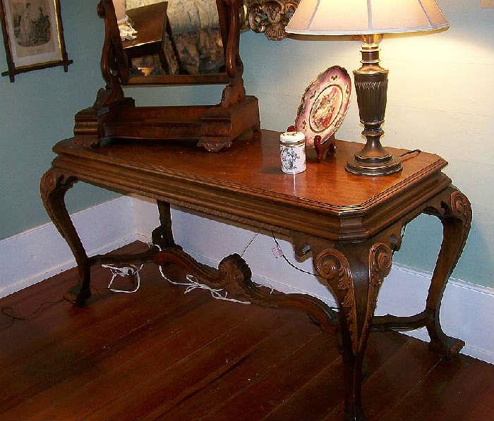 Handsome walnut table - early 1900's - perfect as a console table or behind a sofa