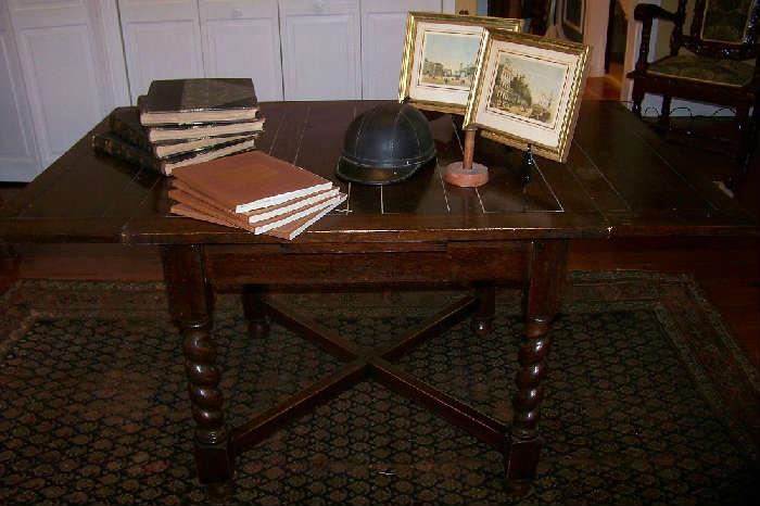 English oak pub table - in good condition.