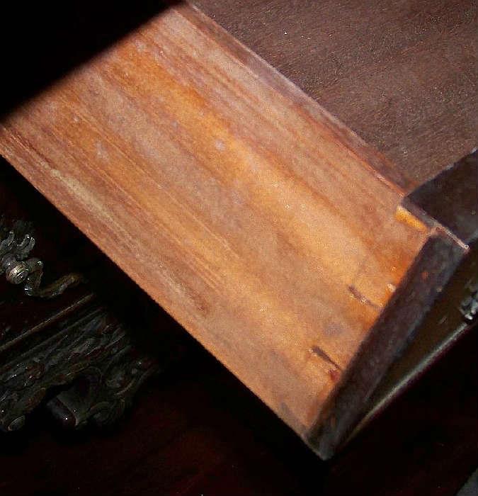 Drawer on the sideboard -showing the early dovetailing