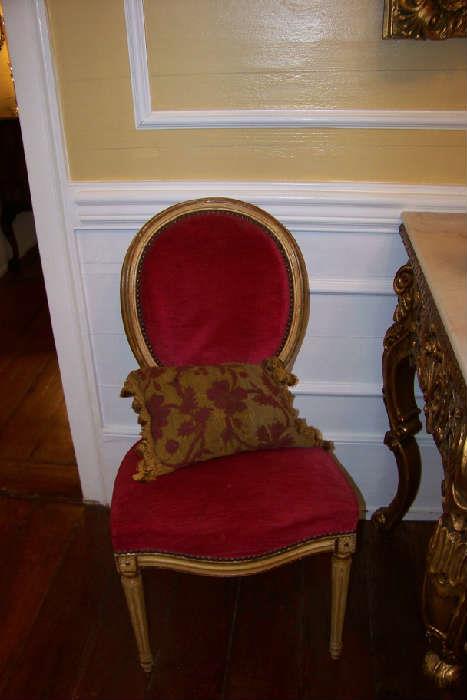 One of a pair of French chairs