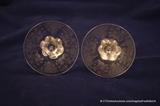 Very delicate floral pattern etched in the bases of the candlesticks.