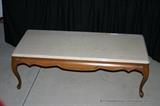 French Provincial Coffee Table with marble top