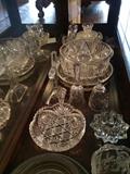       Variety of cut glass & crystal serving pieces