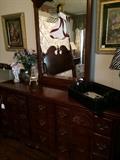               Dresser with centered mirror.