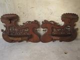 Victorian Wooden Wall Shelves Signed P
