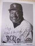 Autographed Don Baylor Photo