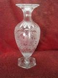 Signed Libbey Vase Beautifully engraved and etcehed
