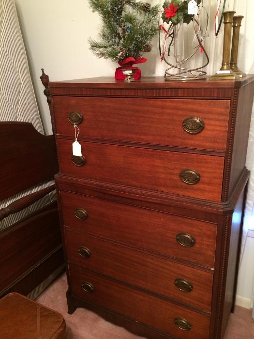      Chest has matching vanity, nightstand, & bed.