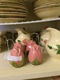 Two sets of salt & pepper shakers; two sets of sugar bowl & creamer 