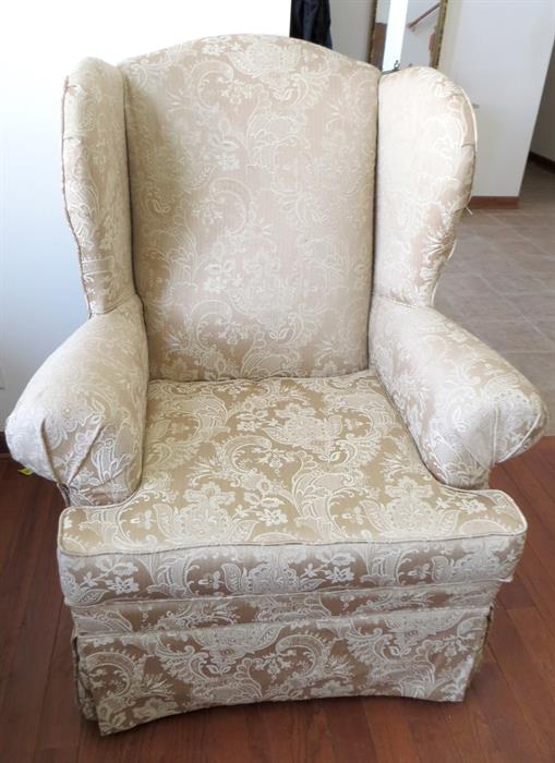 Ivory wingback chair