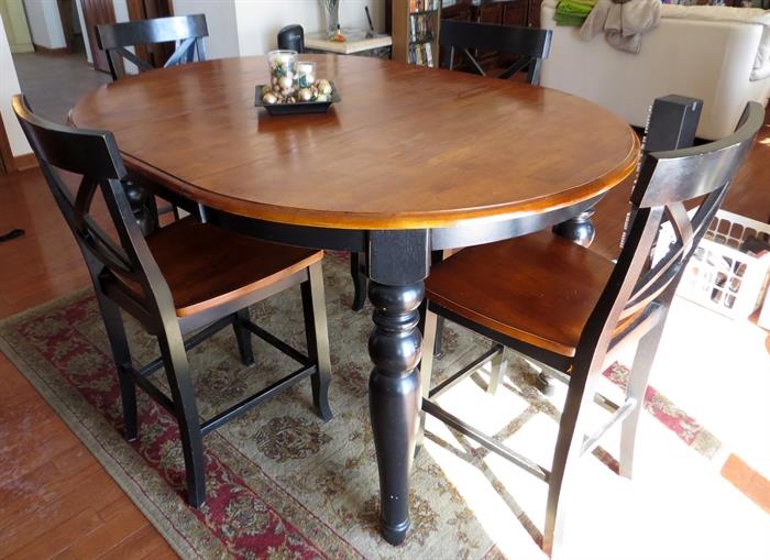 Tall kitchen table with four chairs