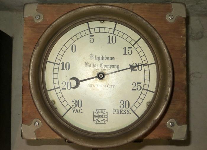 Vintage Fitzgibbons Boiler Company Pressure gauge