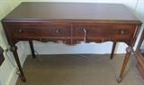 Mahogany 2 drawer sofa table. 30" High X 44" Wide X 18" Deep.