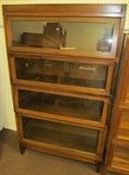 4 Stack Mahogany Lawyer's Bookcase 68 1/2" High X 34 1/2" Wide x 12" Deep